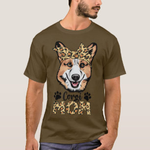 T-shirt Fêtes Corgi Maman Léopard Bandana Fête des mères 2