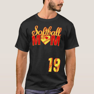 T-shirt Fêtes de maman au softball féminin #19 Fastpitch J