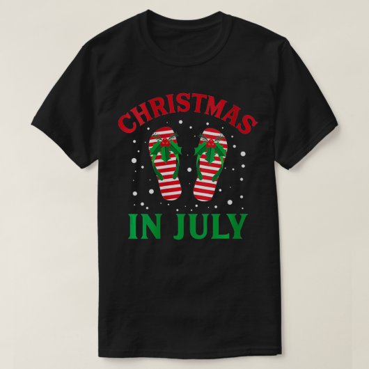 T-shirt Fêtes de Noël des femmes en juillet Flip Flops Fun (Design devant)