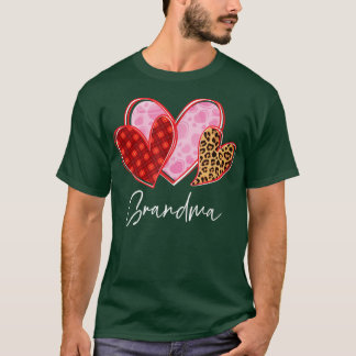 T-shirt Fêtes Léopard Plaid Coeur Grand-mère Saint-Valenti