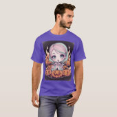 T-shirt Fetia Fermecat Ilustraie de Halloween cu Dovleci M (Devant entier)