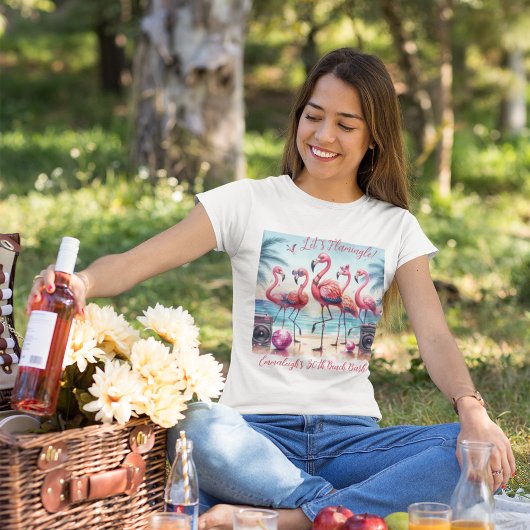 T-shirt Fêtons la plage Let's Flamingle Bash Commémoratif