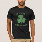 T-shirt Fêtons la Saint-Patrick avec un Shamrock en détres (Devant)