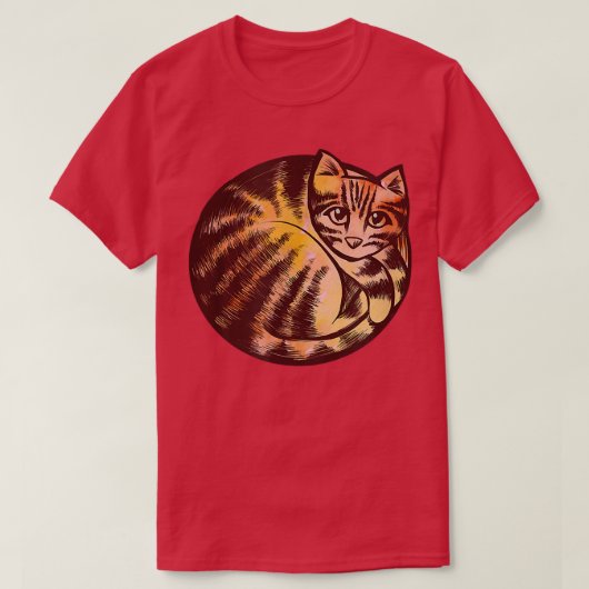 T-shirt Feu Artistique Cat Rouge Orange Tabby Chat A (Design devant)
