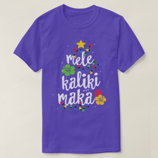 T-shirt Feu d'arbre de Noël Mele Kalikimaka Tropical Hawa (Design devant)