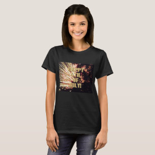 T-shirt Feu d'artifice 11 4 juillet femme chemise noire