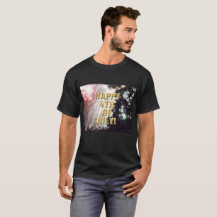 T-shirt Feu d'artifice 14 4 juillet homme chemise noire