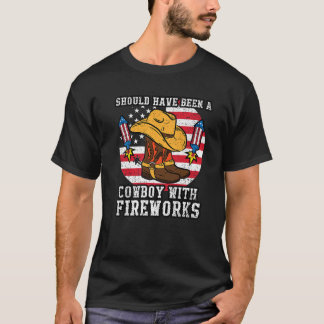 T-shirt Feu d'artifice 4 juillet Drapeau américain USA Pat