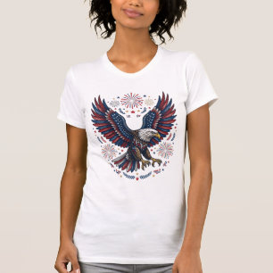 T-shirt Feu d'artifice aigle chauve patriotique vecteur vi