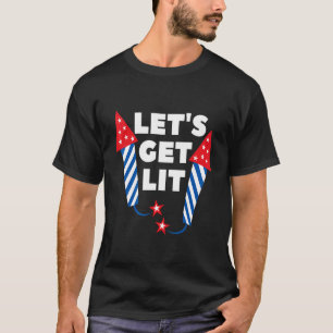 T-shirt Feu d'artifice allumé 4 juillet boisson