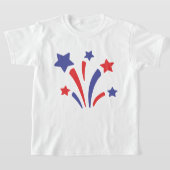 T-shirt Feu d'artifice des étoiles mignonnes Vacances Juil (Poser)