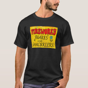 T-shirt Feu d'artifice Drapeau Américain Serpents Et Spark