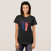 T-shirt Feu d'artifice Flip Flops Usa Drapeau 4 juillet (Devant entier)