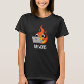 T-shirt Feu d'artifice Funky Fire Flame Pun Dark BG (Devant)