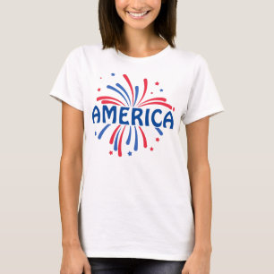 T-shirt Feu d'artifice patriotique AMÉRIQUE 4 juillet T-sh