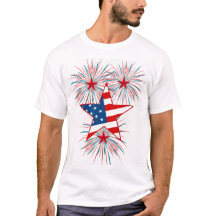 T-Shirt Feu d'Artifice Patriotique du 4 Juillet