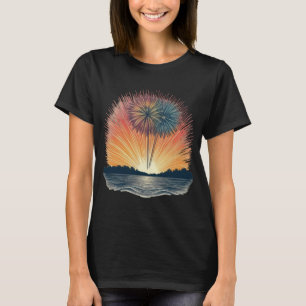 T-shirt Feu d'artifice sur Sunset Lake