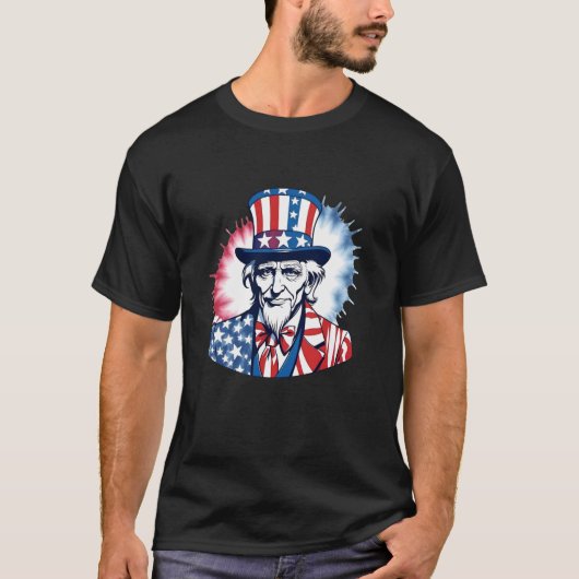 T-shirt Feu d'artifice Tie Dye Oncle Sam (Devant)