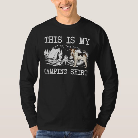 T-shirt Feu De Campagne Fox Terrier Chien C'Est Mon Campin (Devant)