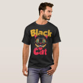 T-shirt Feu de Chat noir d'Halloween (Devant entier)