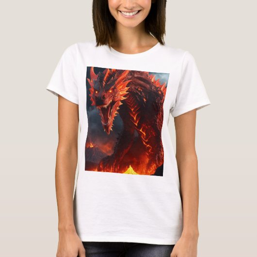 T-shirt "Feu de Dragon : Design de Tee Fierce" (Devant)