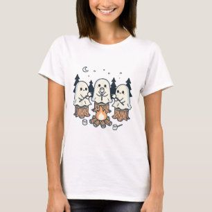 T-shirt Feu de feu de camp Fantôme Éffrayant Marshmallow H