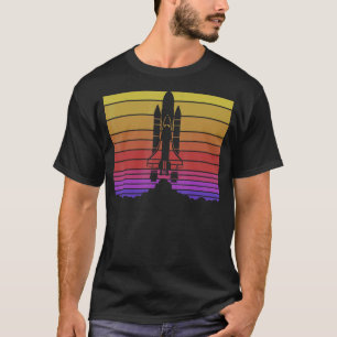 T-shirt Feu de lancement de fusée de l'astronomie Retro Sp