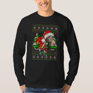 T-shirt Feu de Noël Éclairage Père Noël laide Allemand à c