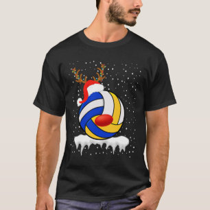 T-shirt Feu de Noël Volley-ball Santa Hat Reindeer Xmas