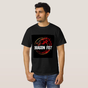 T-shirt Feu de poing de dragon en or