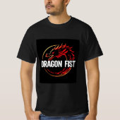 T-shirt Feu de poing de dragon en or (Devant)