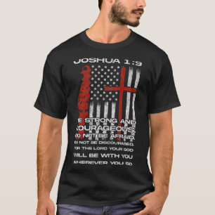 T-shirt Feu de pompier du drapeau américain Bible chrétien