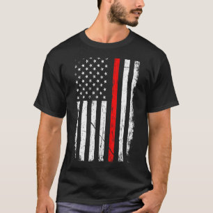 T-shirt Feu de pompier Patriotique Américain Flag Fir