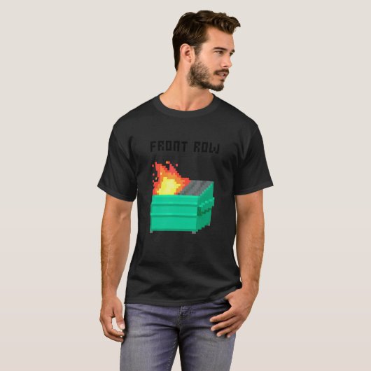 T-shirt Feu de vidange de la rangée avant 8 bits (Devant entier)