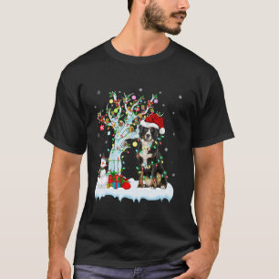 T-shirt Feu d'éclairage de Noël Chapeau Bernese Chien de M