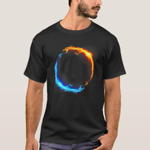 T-shirt Feu et dragon de glace contre cercle d'équilibre d