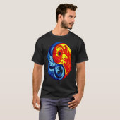 T-shirt Feu et glace Yin Yang (Devant entier)