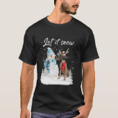 T-shirt Feu Grand Danse Père Noël Chien Noël Snowman Noël  (Devant)