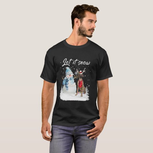 T-shirt Feu Grand Danse Père Noël Chien Noël Snowman Noël (Devant entier)