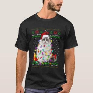 T-shirt Feu moche doux lumières Noël Chat Kitten Amour