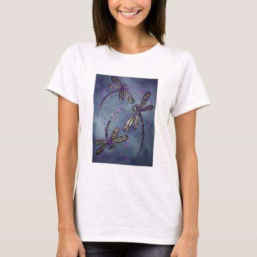 T-shirt Feu nocturne violet de libellule (Devant)