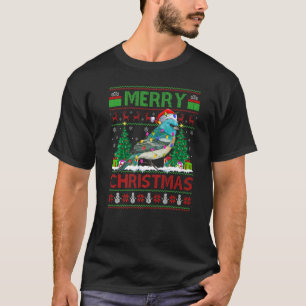 T-shirt Feu Oiseau Xmas Arbre Vilain Père Noël Feu Noël