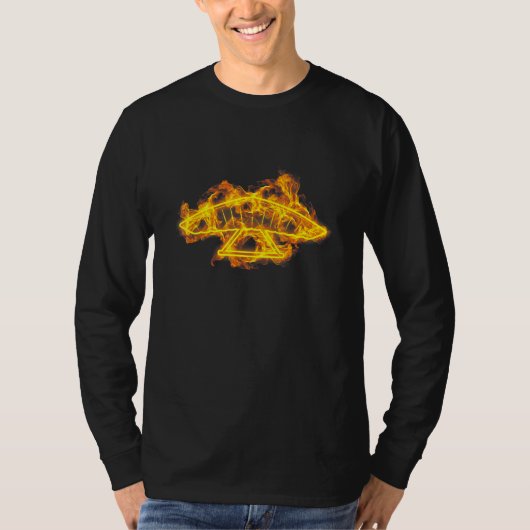 T-shirt Feu Paillette Liquide Vent Flames Hang Glider Gli (Devant)