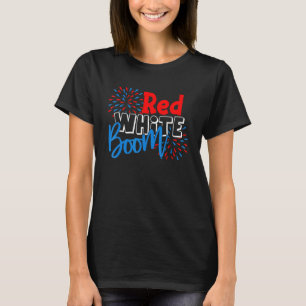 T-shirt Feu Rouge Blanc Et Boom 4 juillet Patriotique