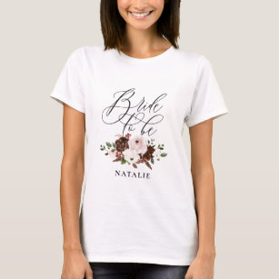 T-shirt Feuillage rustique et jeune mariée florale à être