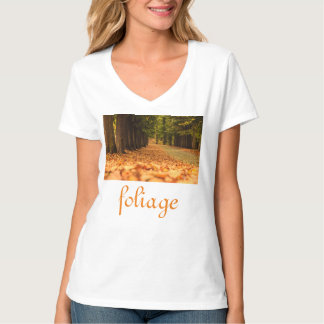 T-shirt feuillage sur jersey en toile bella + v-neck femme