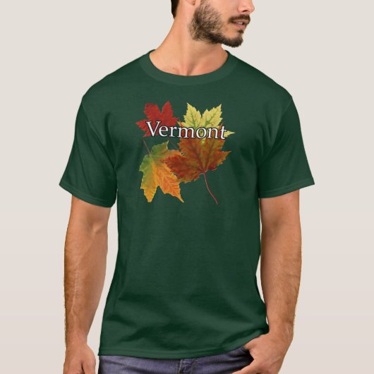 T-SHIRT FEUILLE D'AUTOMNE AU VERMONT (Devant)