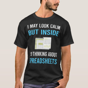 T-shirt Feuille de calcul Calme Regardez Feuilles de calcu
