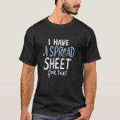 T-shirt Feuille de calcul Comptable statisticien Nerd (Devant)
