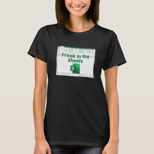 T-shirt Feuille de calcul Freak In The Sheets Excel Compta (Devant)